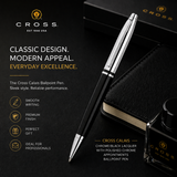 Cross Calais Ballpoint Pen – Black Lacquer & Polished Chrome