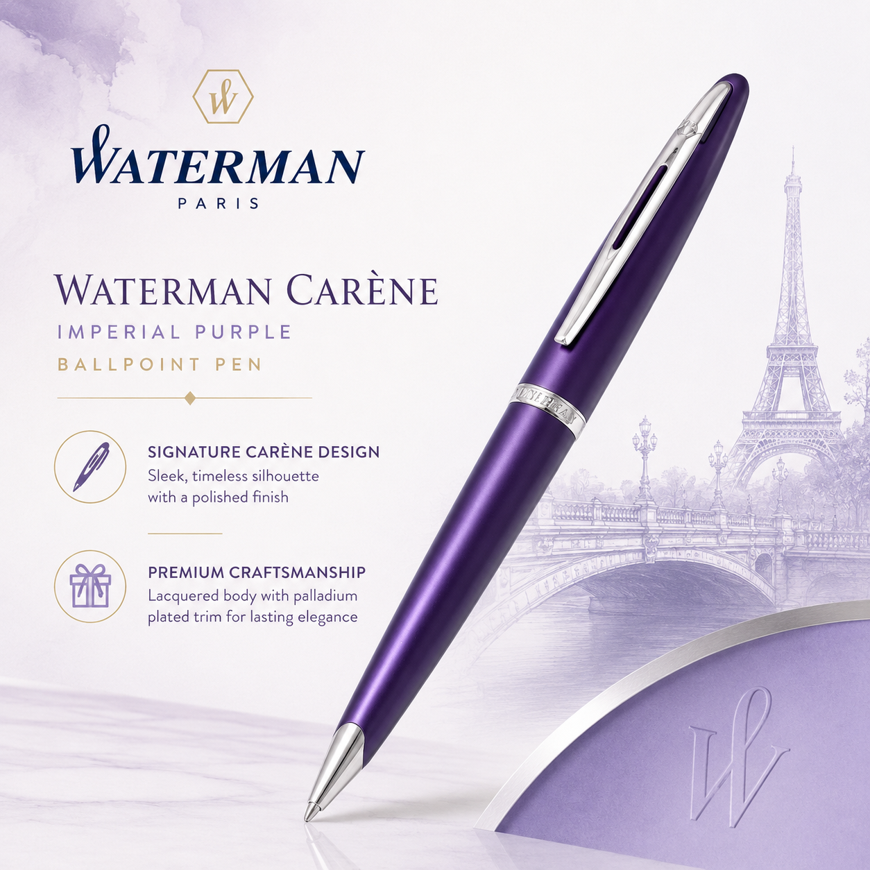 Waterman Carène Imperial Purple Ballpoint Pen
