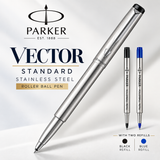 Parker Vector Standard Stainless Steel Roller ball Pen