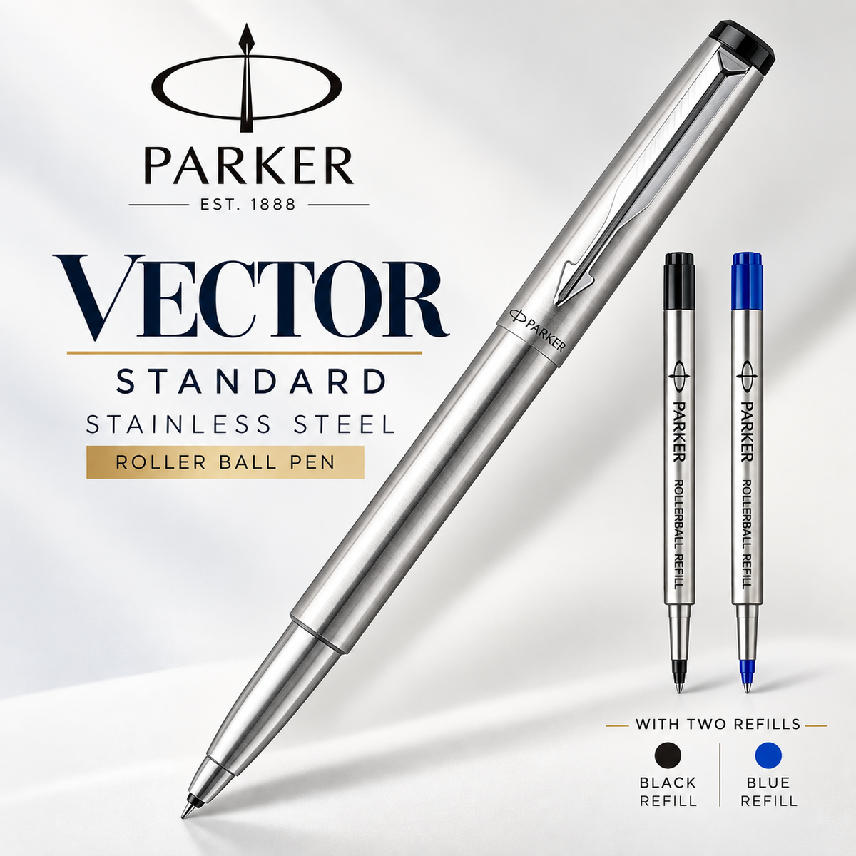 Parker Vector Standard Stainless Steel Roller ball Pen