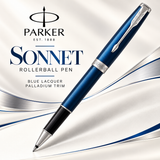 Parker Sonnet Rollerball Pen – Blue Lacquer Palladium Trim