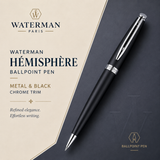 Waterman Hémisphère Ballpoint Pen – Metal & Black CT