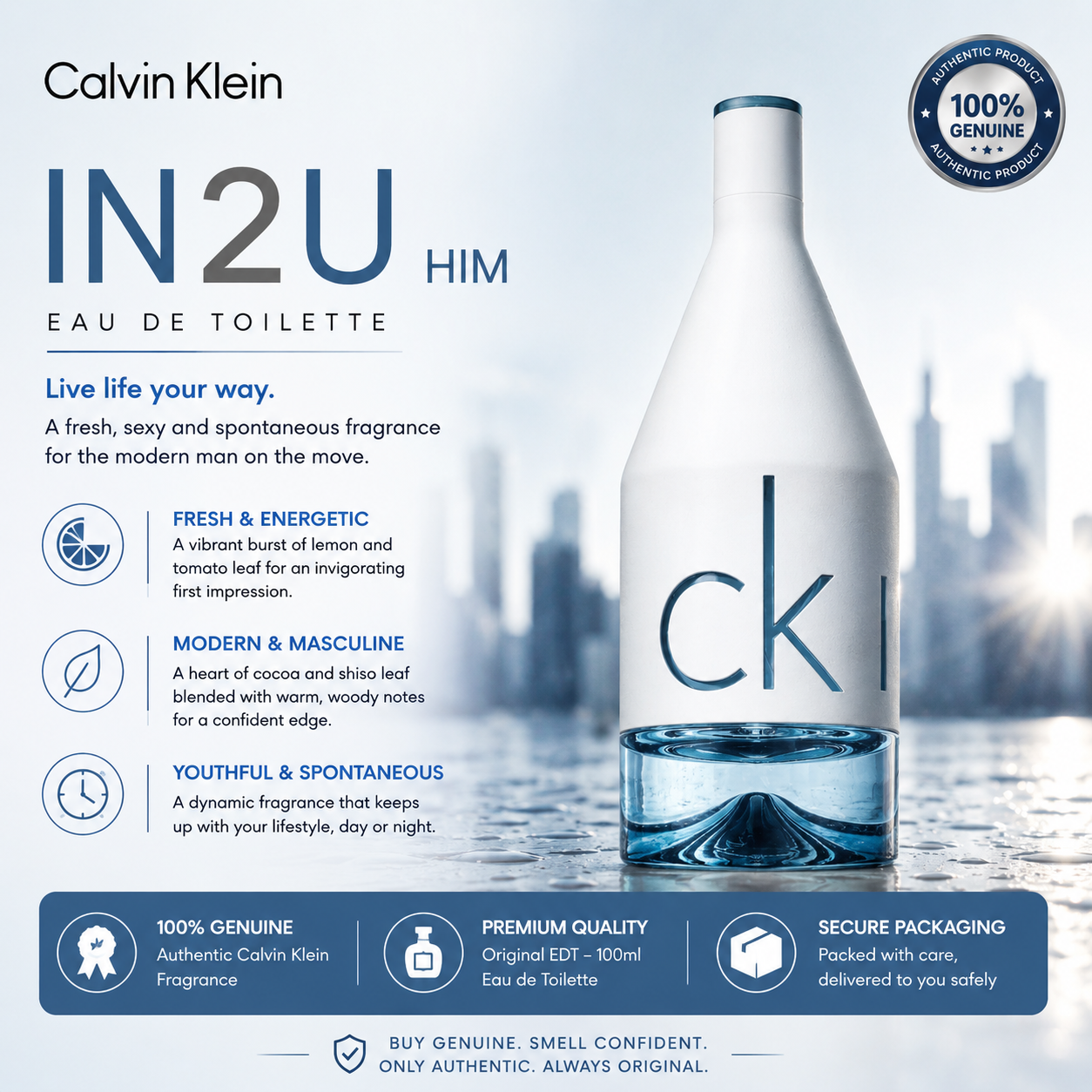 Calvin Klein IN2U Him EDT 100ml – Men's Fragrance