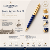 Waterman Edson Sapphire Blue GT Ballpoint Pen - Refurbished