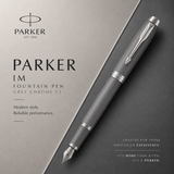 Parker IM Fountain Pen Grey Chrome – Chrome Trim