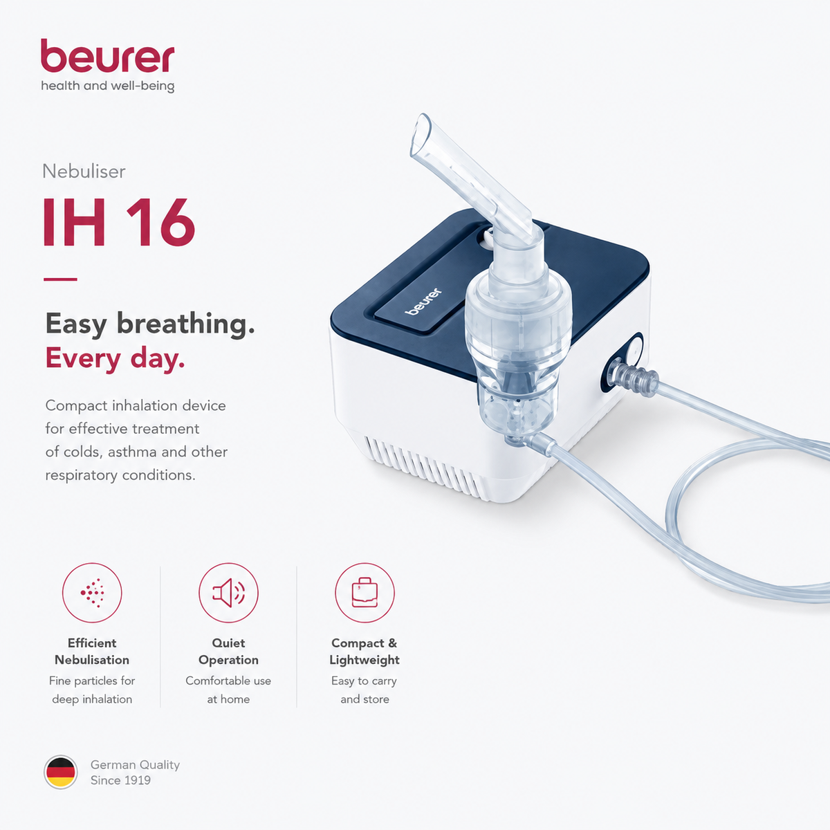 Beurer IH 16 Nebuliser | Compact Inhalation Device (Original Germany)
