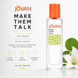 Jovan Make Them Talk captivating musk EDP 100ml, women's fragrance bottle