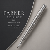 Parker Sonnet Slim Ballpoint Pen – Stainless Steel with Chrome Trim