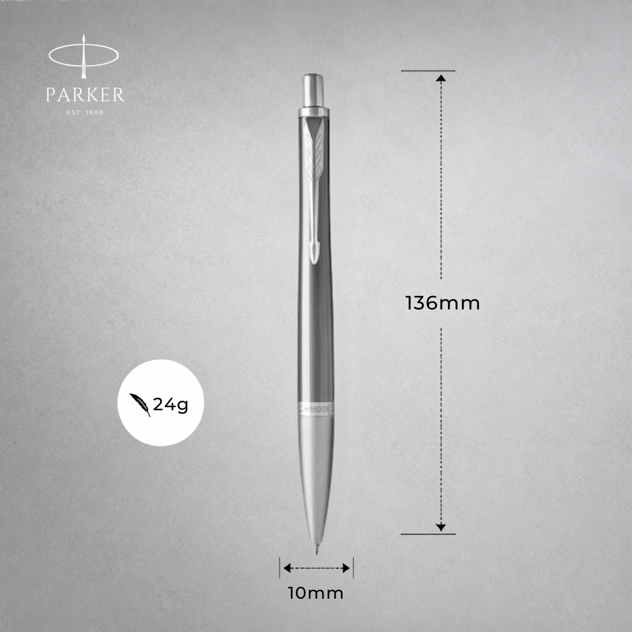 Parker Urban Premium Silvered Powder Cap CT Ballpoint Pen
