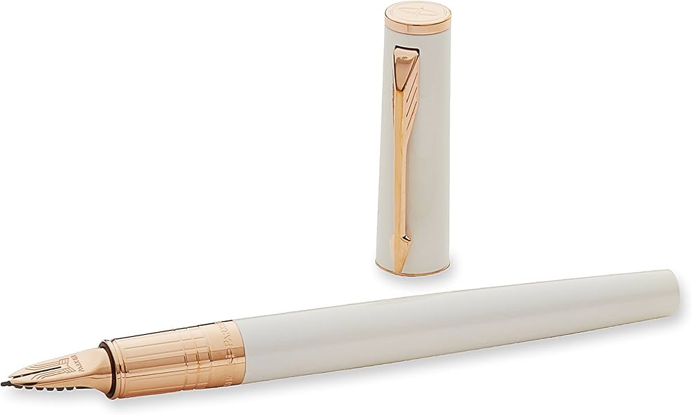 Parker Ingenuity Slim 5th Technology Rollerball Pen | Pearl & Pink Gold Trim, Fine