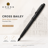 Cross Bailey Matte Black Lacquer Fountain Pen – AT0456-19