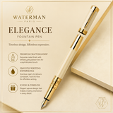 Waterman Elegance Fountain Pen – Ivory Lacquer GT | French Craftsmanship