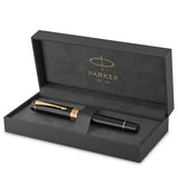 Parker Duofold Classic Black GT Rollerball Pen – 23K Gold-Plated Trim