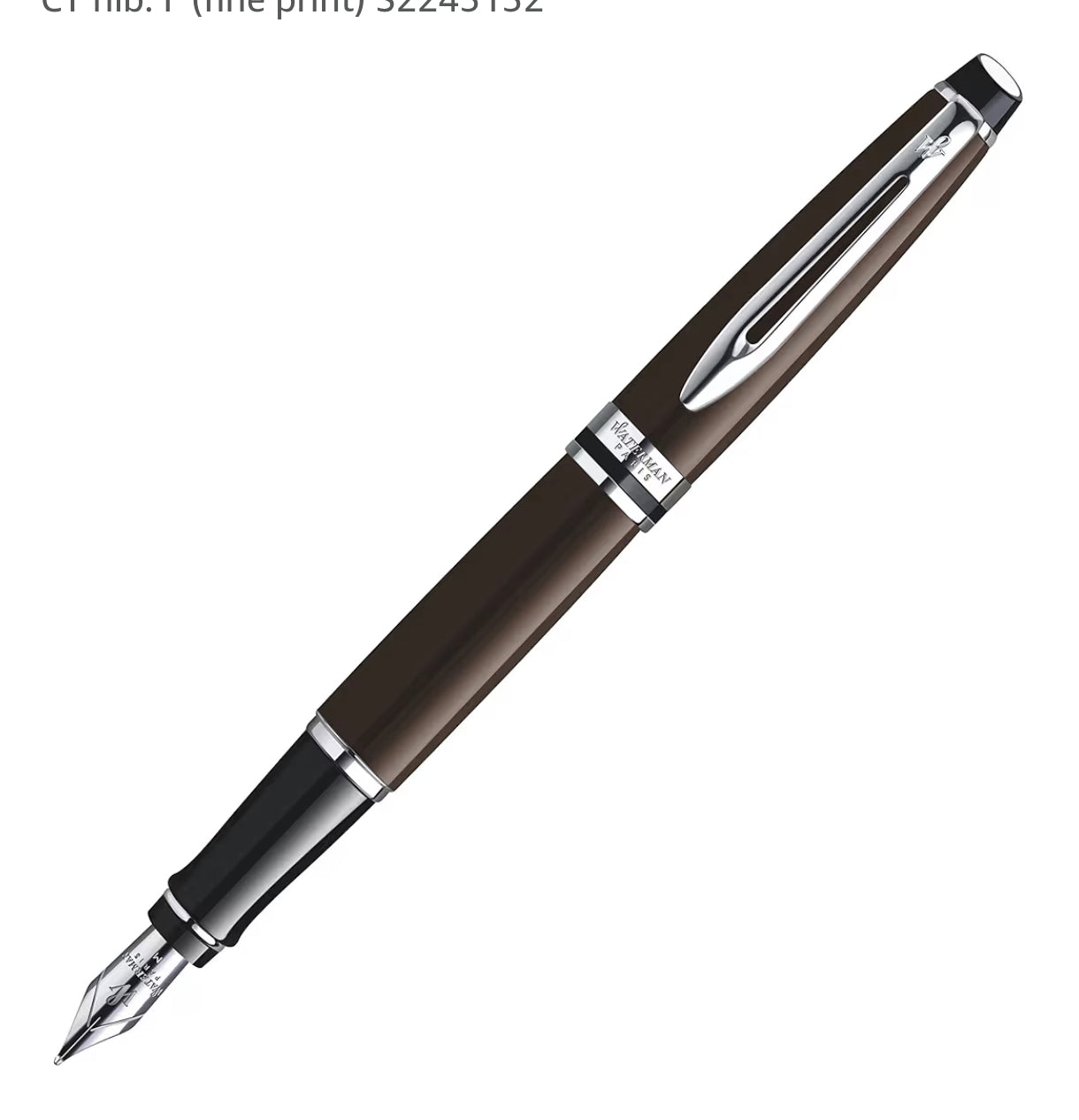 Waterman Expert Deep Brown CT Fountain Pen – Premium Writing Instrument