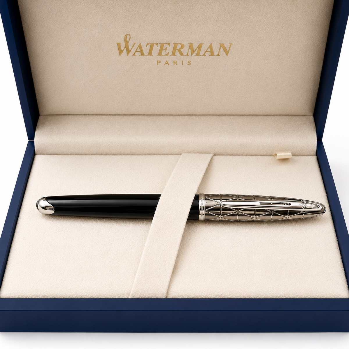 Waterman Carène Fountain Pen – Contemporary Black & Gunmetal (18K Gold Nib)