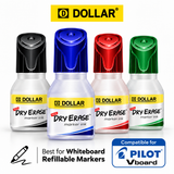 Dollar Dry Erase Whiteboard Marker Ink Refill 15ml | 4-Color Set