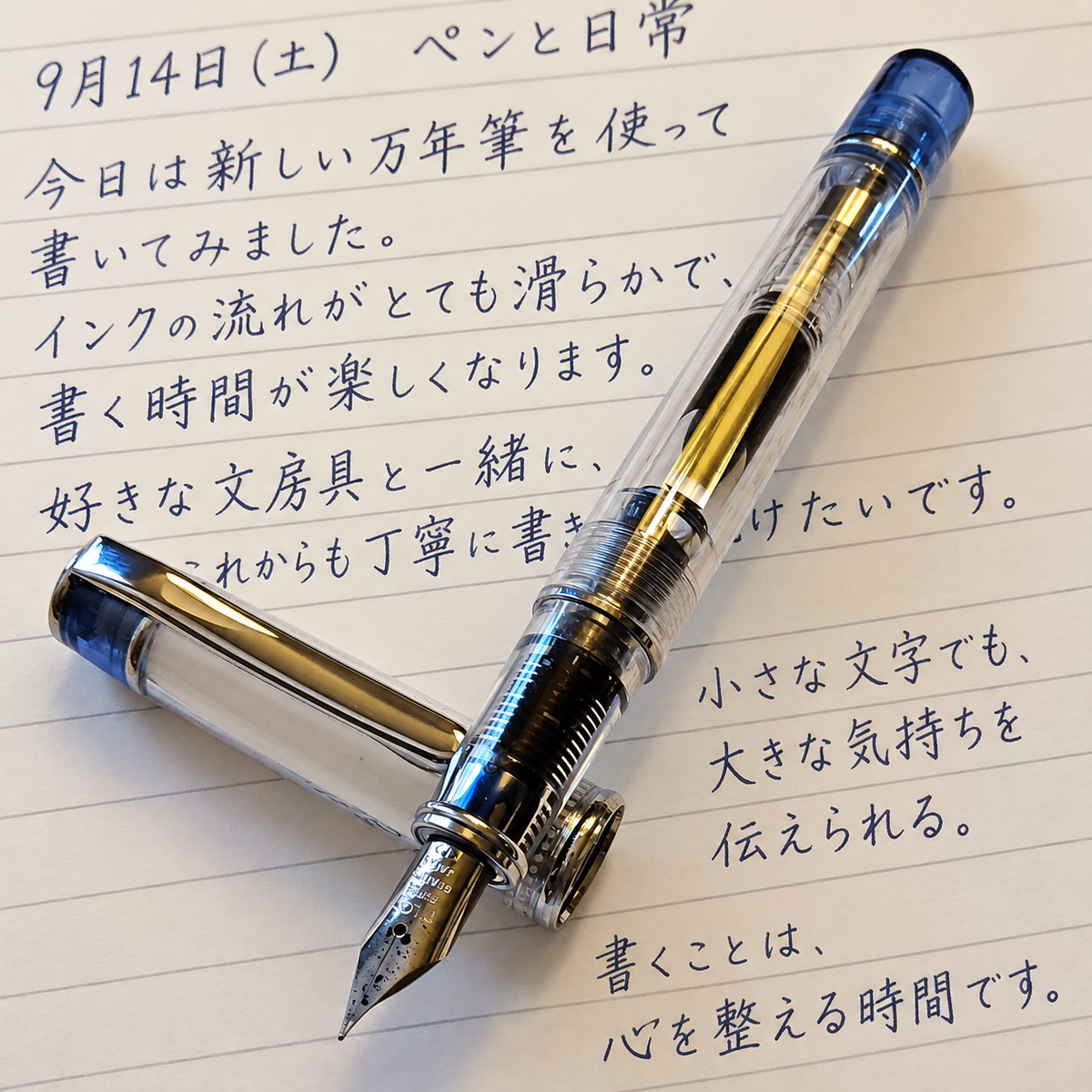 Pilot Prera Fountain Pen – Transparent Blue (Medium Nib)