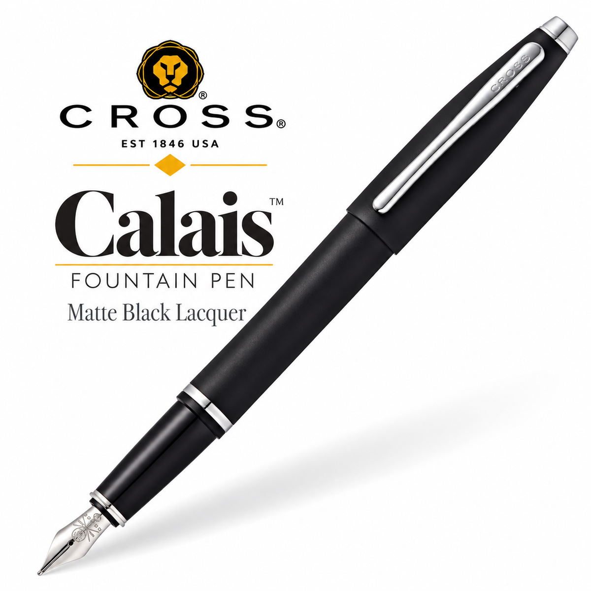 Cross Calais Matte Black Lacquer Fountain Pen – AT0116-14