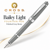 Cross Bailey Light Polished Gray Resin Fountain Pen