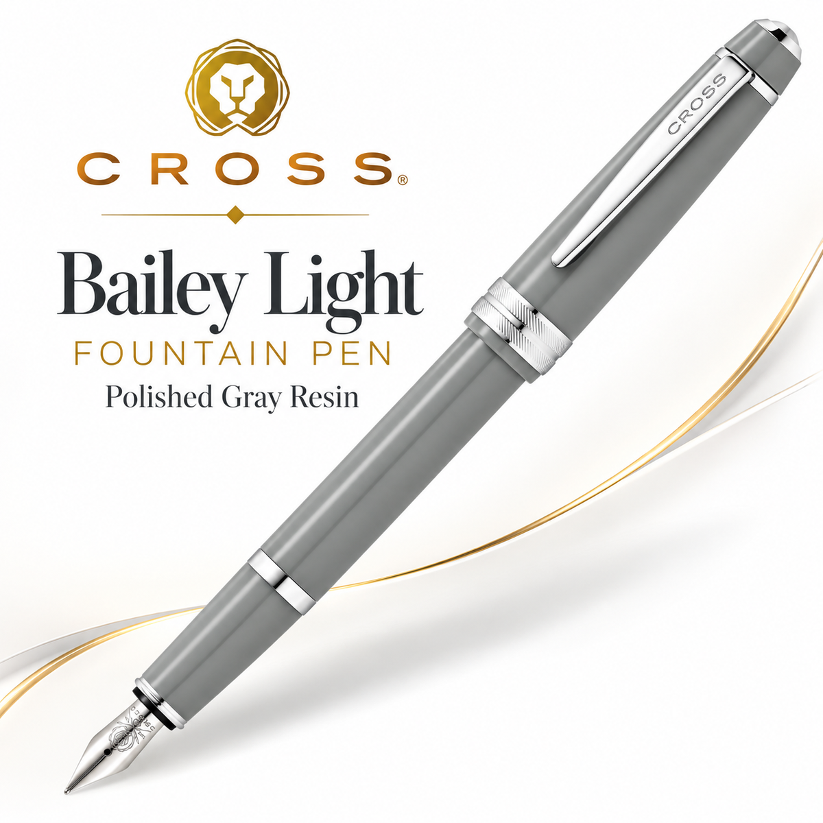 Cross Bailey Light Polished Gray Resin Fountain Pen
