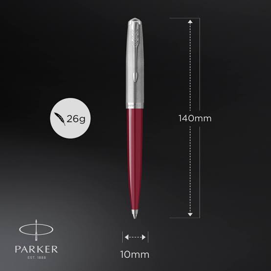 Parker 51 Ballpoint Pen – Burgundy with Chrome Trim | Premium Ballpoint Pen