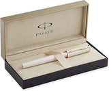 Parker Ingenuity Slim 5th Technology Rollerball Pen | Pearl & Pink Gold Trim, Fine