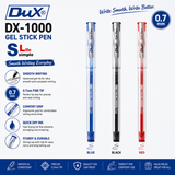 DUX Gel Pen DX-1000 – 0.7mm Gel Pen | Blue, Black & Red | Bulk Pack