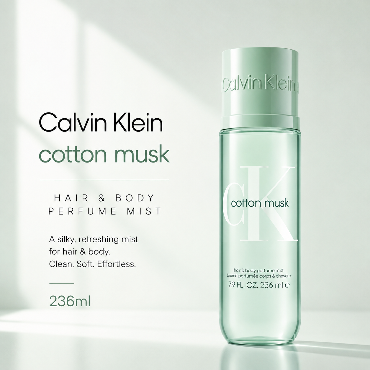 Calvin Klein Silky Cotton Musk Hair & Body Perfume Mist – Unisex – 236ml