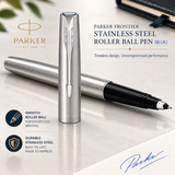 Parker Frontier Stainless Steel Roller Ball Pen (Blue)