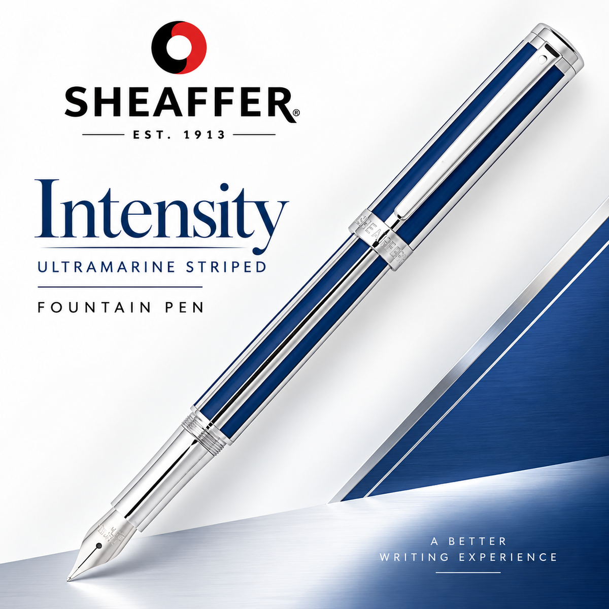 Sheaffer Intensity Ultramarine Striped Fountain Pen – Medium Nib