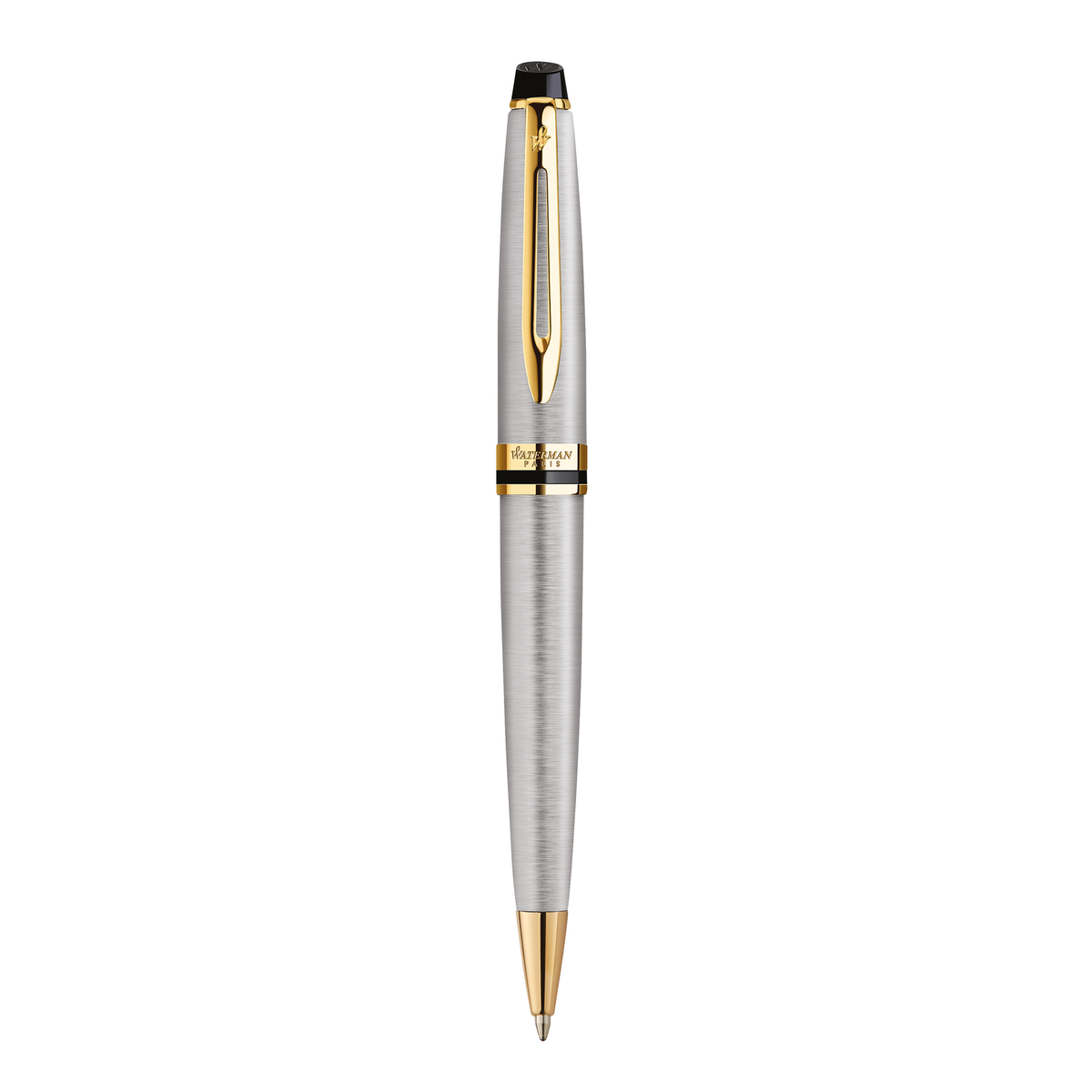 Waterman Expert Ballpoint Pen – Stainless Steel with Gold Trim