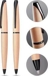 Cross ATX Brushed Rose Gold PVD Ballpoint Pen with Etched Diamond Pattern – 882-42