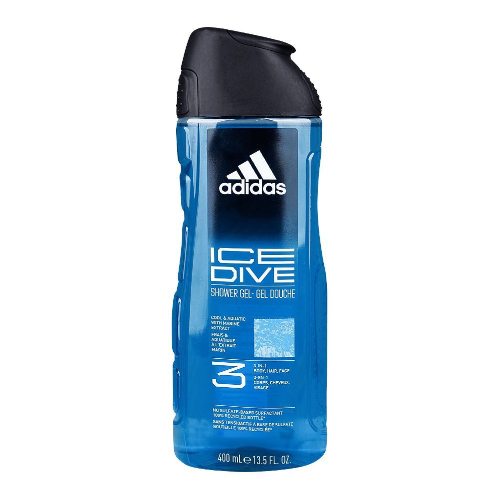 Adidas Ice Dive Shower Gel for Men 400ml – Deep Cleansing Icy-Fresh Body Wash