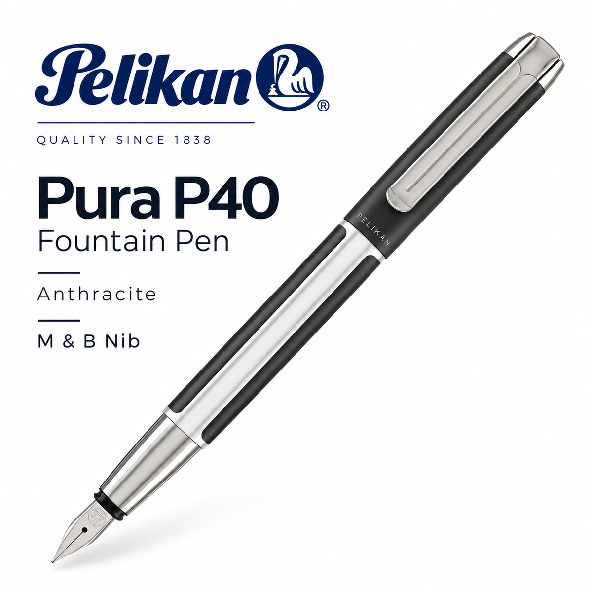 Pelikan Pura P40 Fountain Pen – Anthracite