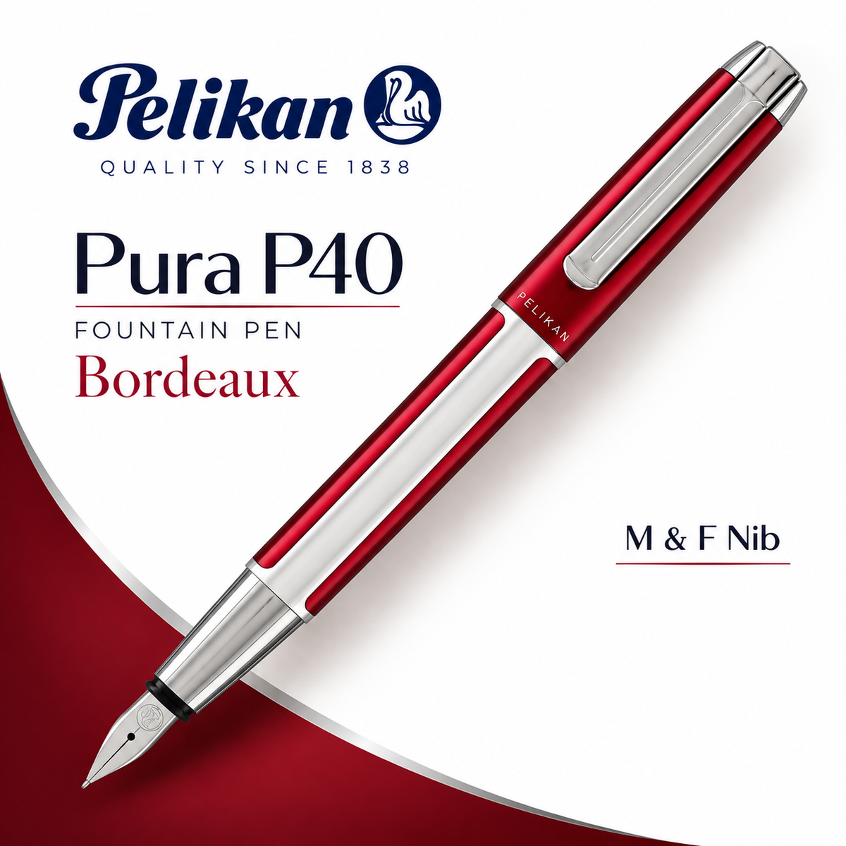 Pelikan Pura P40 Fountain Pen – Bordeaux