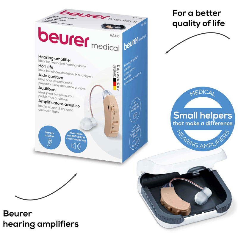 Beurer HA 50 Hearing Amplifier – Clear Sound, Comfortable Fit (Original Germany)