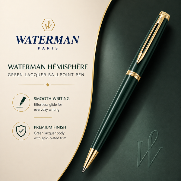 Waterman Hémisphère Green Lacquer Ballpoint Pen