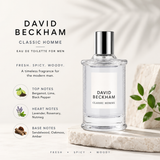 David Beckham Classic Homme EDT 100ml, men's fragrance bottle