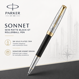 Parker Sonnet SE18 Matte Black GT Rollerball Pen
