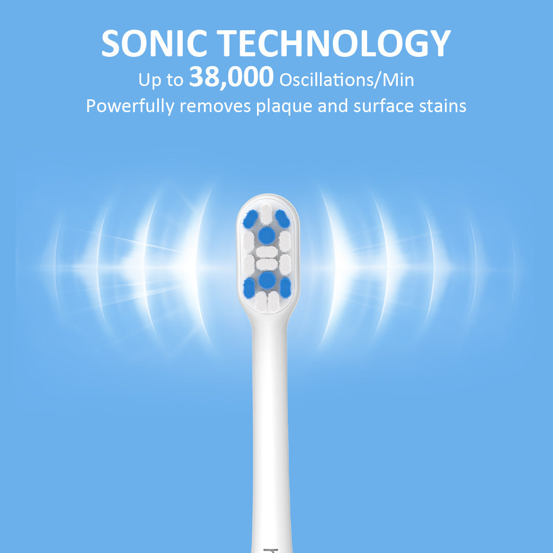 H2OFloss BT-02 Sonic Electric Toothbrush – 5 Modes | USB-C Rechargeable | IPX7 Waterproof