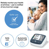 Beurer BM 40 upper arm blood pressure monitor with cuff, white digital BP device, additional view 3
