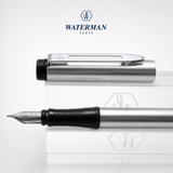 Waterman Daytona Vintage Fountain Pen – Brushed Stainless Steel | Chrome Trim