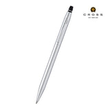 Cross Click Chrome Ballpoint Pen & A5 Notebook Gift Set - Black