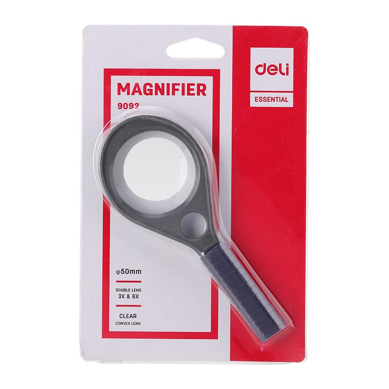 Deli E9092 Handheld Magnifier – 50mm Dual-Lens Magnifying Glass