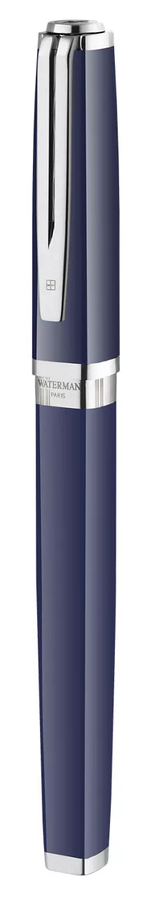 Waterman Exception Slim Blue Fountain Pen | Silver Trim | New | Minor Cosmetic Scratch