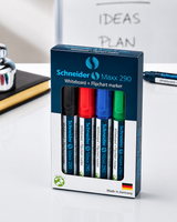 Schneider Maxx 290 Whiteboard & Flipchart Marker Set – 4 Colors | 2–3mm