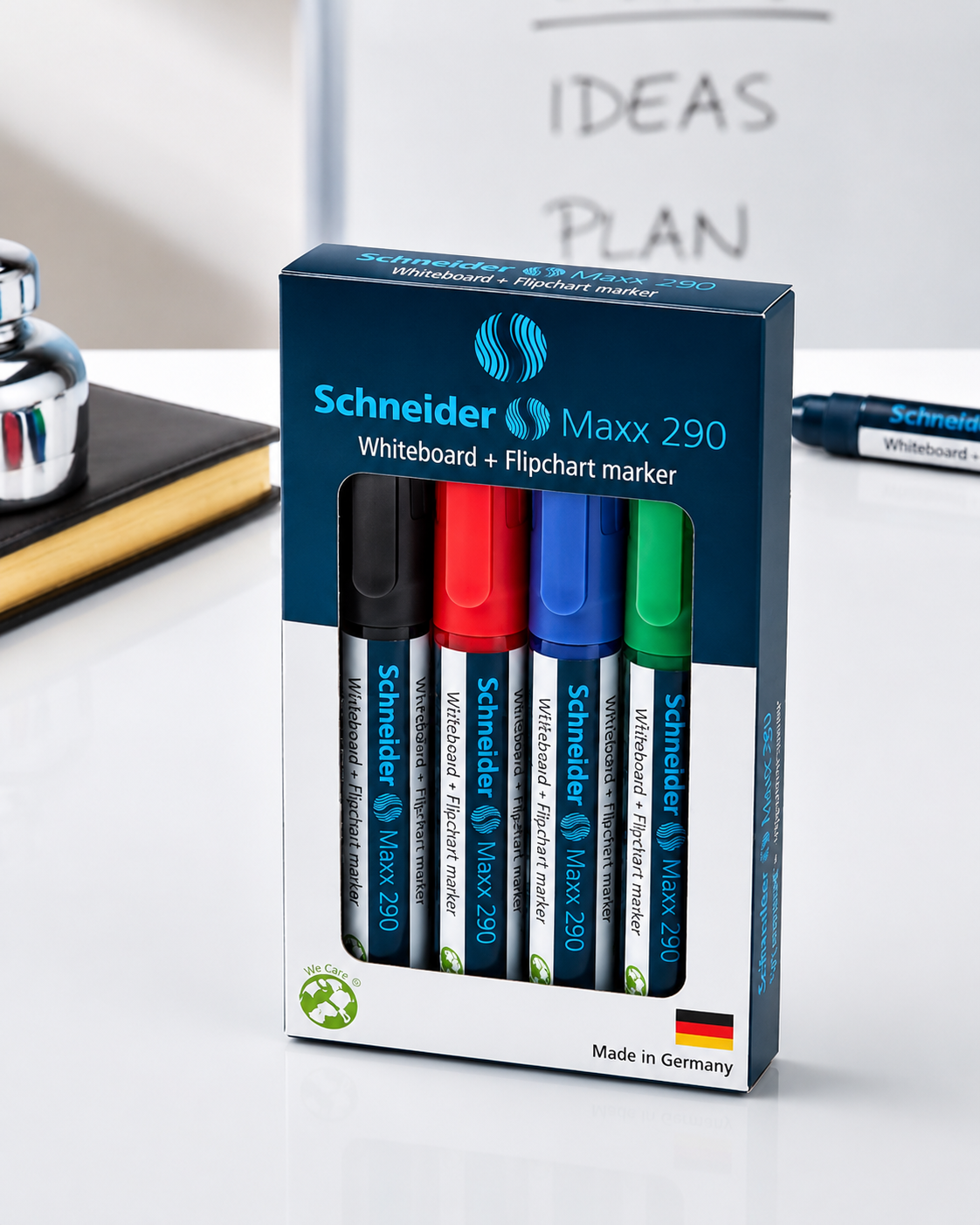 Schneider Maxx 290 Whiteboard & Flipchart Marker Set – 4 Colors | 2–3mm