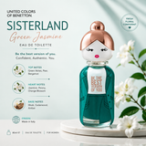 Benetton Sisterland Green Jasmine EDT 80ml, green women's fragrance bottle