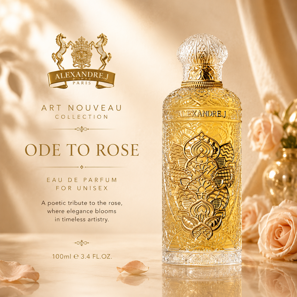 Alexandre.J Art Nouveau Collection Ode To Rose For Unisex EDP 100Ml