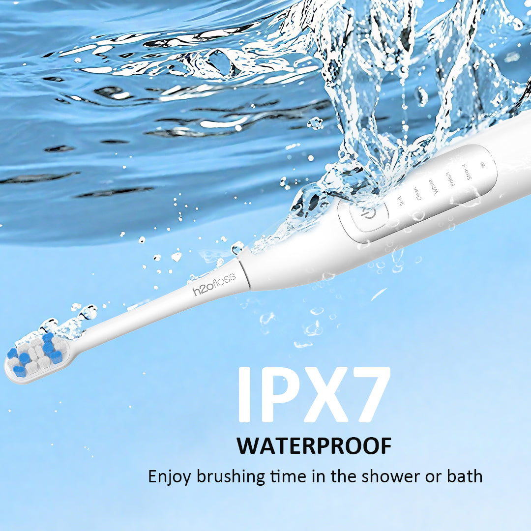 H2OFloss BT-02 Sonic Electric Toothbrush – 5 Modes | USB-C Rechargeable | IPX7 Waterproof